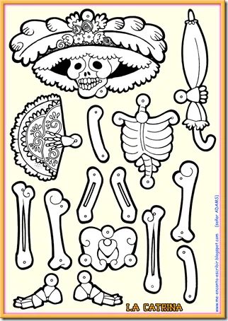 jugar y colorear dibujos para colorear | Dia de muertos, Dibujo dia de  muertos, Esqueleto para armar