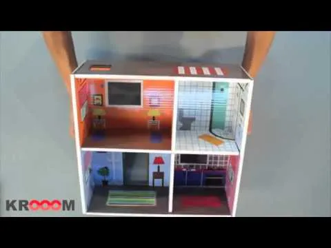 juguete educativo casa de muñecas de cartón Murielle - YouTube