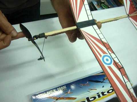 jugueteria antonio hobby avion propulsion a goma madera balsa ...