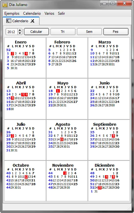 Calendario juliano 2012 pdf - Imagui