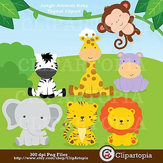 Jungle Animals Baby Digital Clipart / Safari Animals Clip art ...