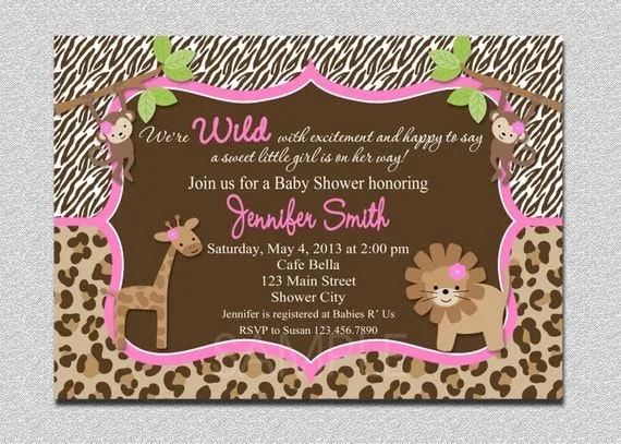 Jungle Baby Shower Invitation Safari Jungle by TheTrendyButterfly