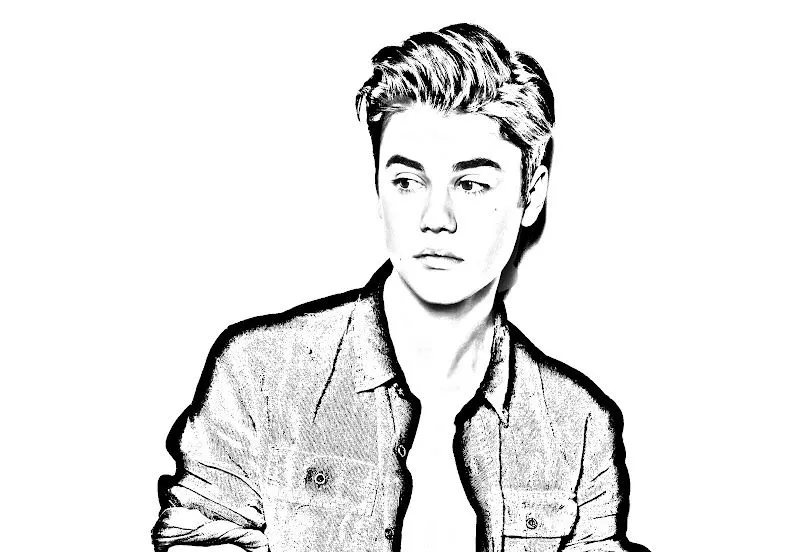 Pinto Dibujos: Justin Bieber para colorear