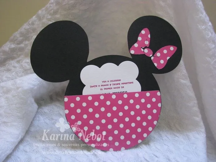 Karina Nebot: Invitación y dulcero de Minnie Mouse