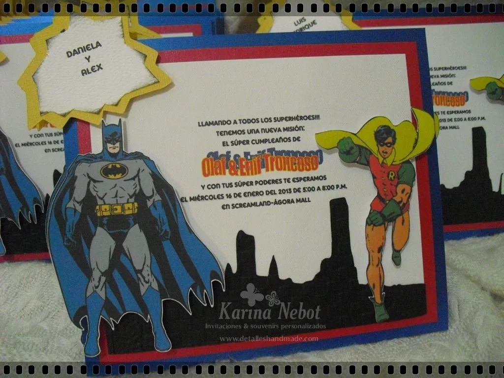 Karina Nebot: Invitaciones Batman y Robin