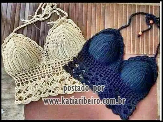 Katia Ribeiro Acessórios: Cropped top crochet - Top em crochê ...