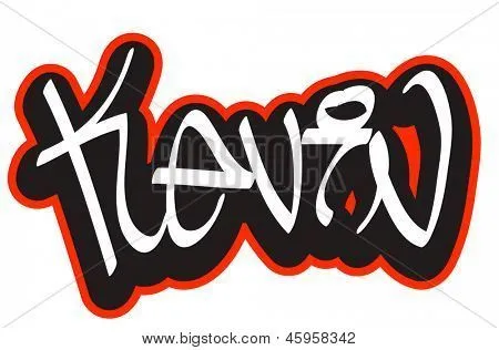Kevin graffiti font style name. Hip-hop design template for t ...