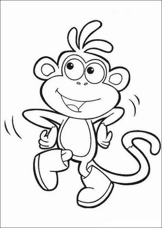 Dibujo de Botas el mono para colorear. Dibujos infantiles de Botas ...