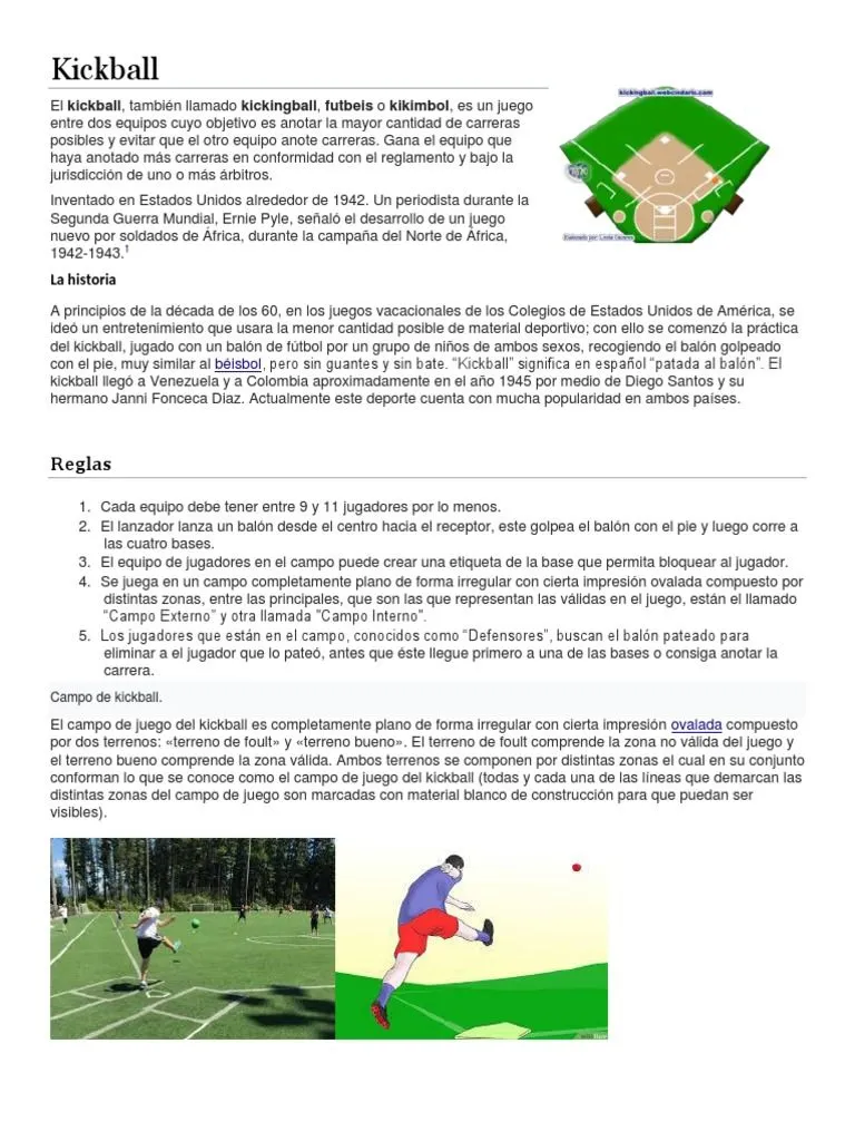 Kickball | PDF | Equipo deportivo | Deportes de equipo