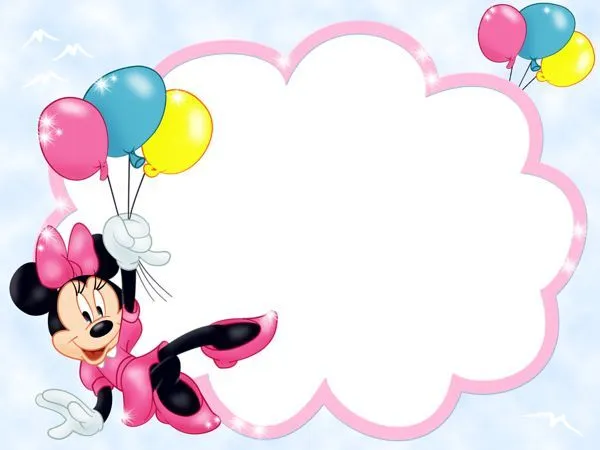 Kids Transparent Frame with Minnie Mouse and Balloons | Bordes ...