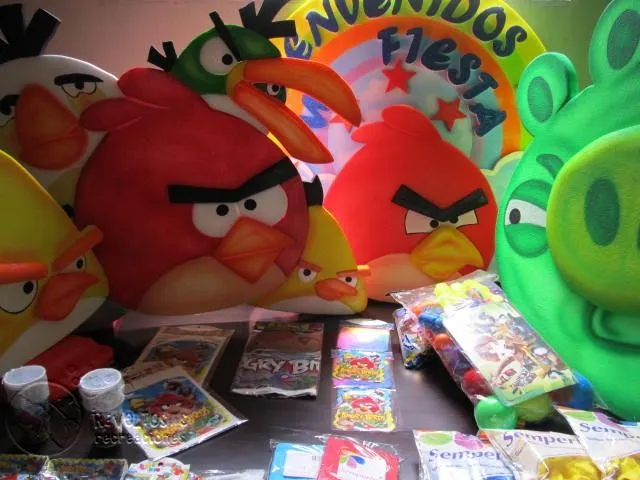 KIT DECORACION ANGRY BIRDS GLOBOS ICOPOR | Fiestas infantiles ...
