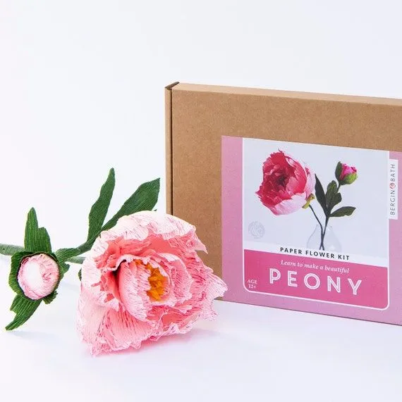 Kit Flor de Papel Peonía. Kit de papercraft para mujer. Una - Etsy España