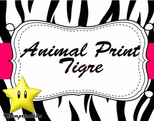Kit Imprimible Animal Print Tigre - Decoraciones, Cajitas e ...