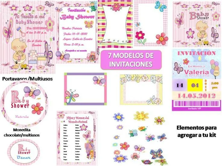 Kit Imprimible Juegos Para Baby Shower Flores Mariposas Bsf ...