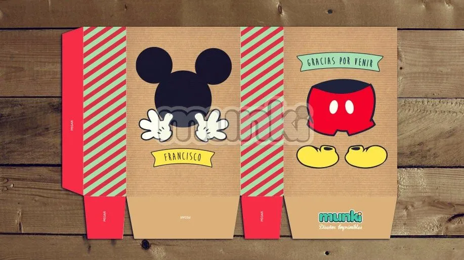 Kit Imprimible Mickey Vintage Personalizado - $ 185,00 en MercadoLibre