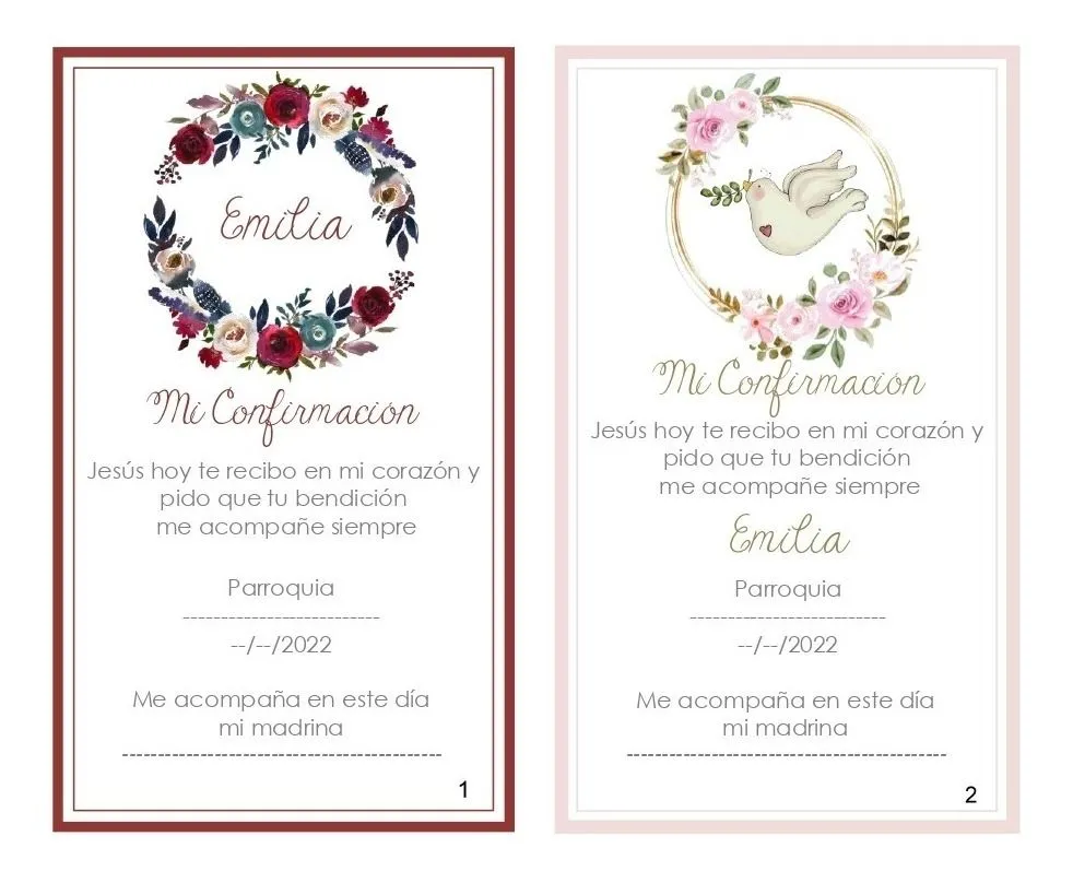 Kit Imprimible Tarjeta De Flores Para Confirmación, Comunión - Avisos en  Souvenirs, Cotillón y Fiestas