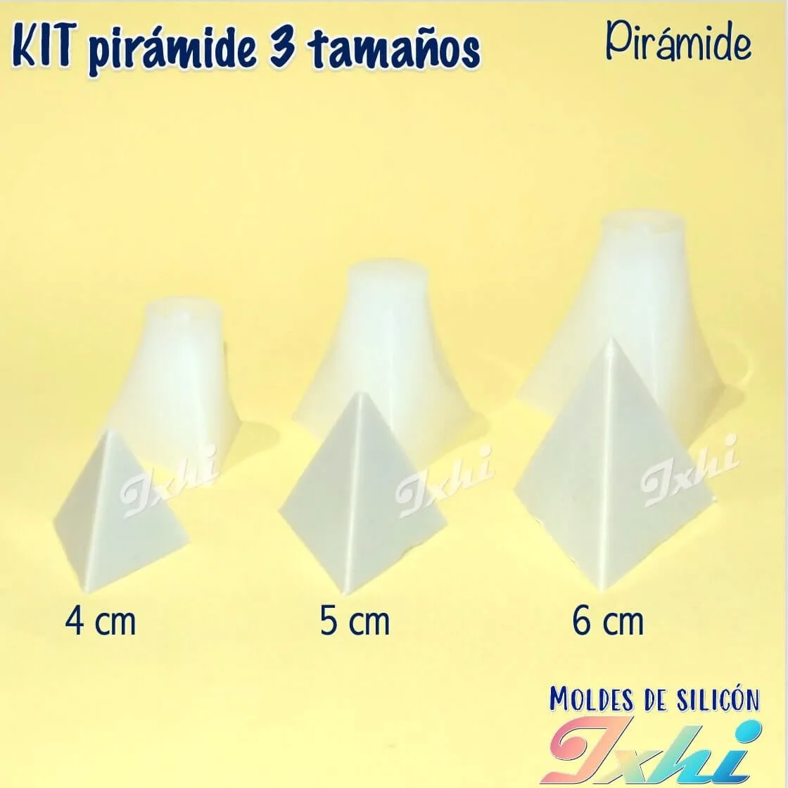 KIT pirámide 3 tamaños (3 moldes) - Moldes de Silicón Ixhi