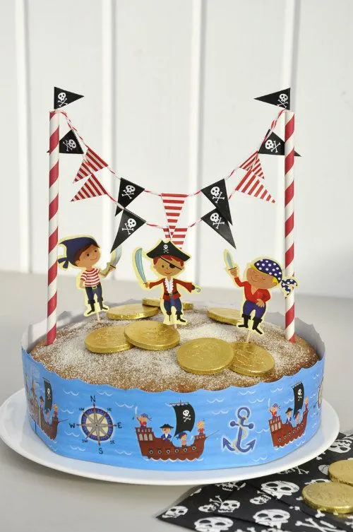 Kit para tarta de cumpleaños Isla de los piratas: