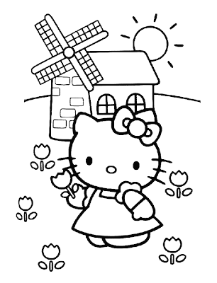 Dibujos para colorear a Hello Kitty para niños