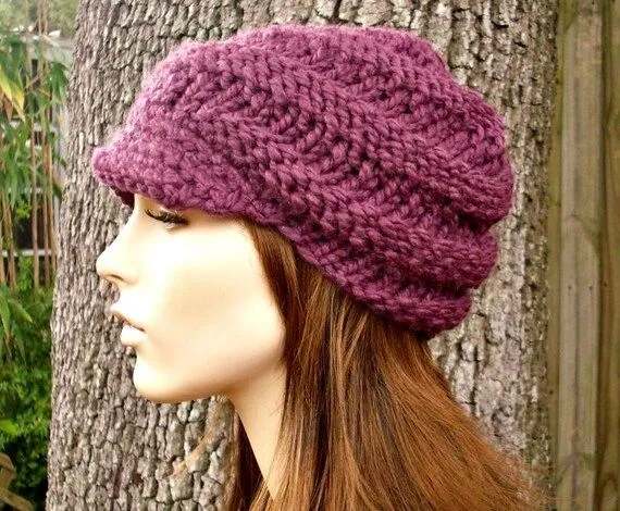 Knit Hat Womens Hat Newsboy Hat Swirl Beanie with by pixiebell