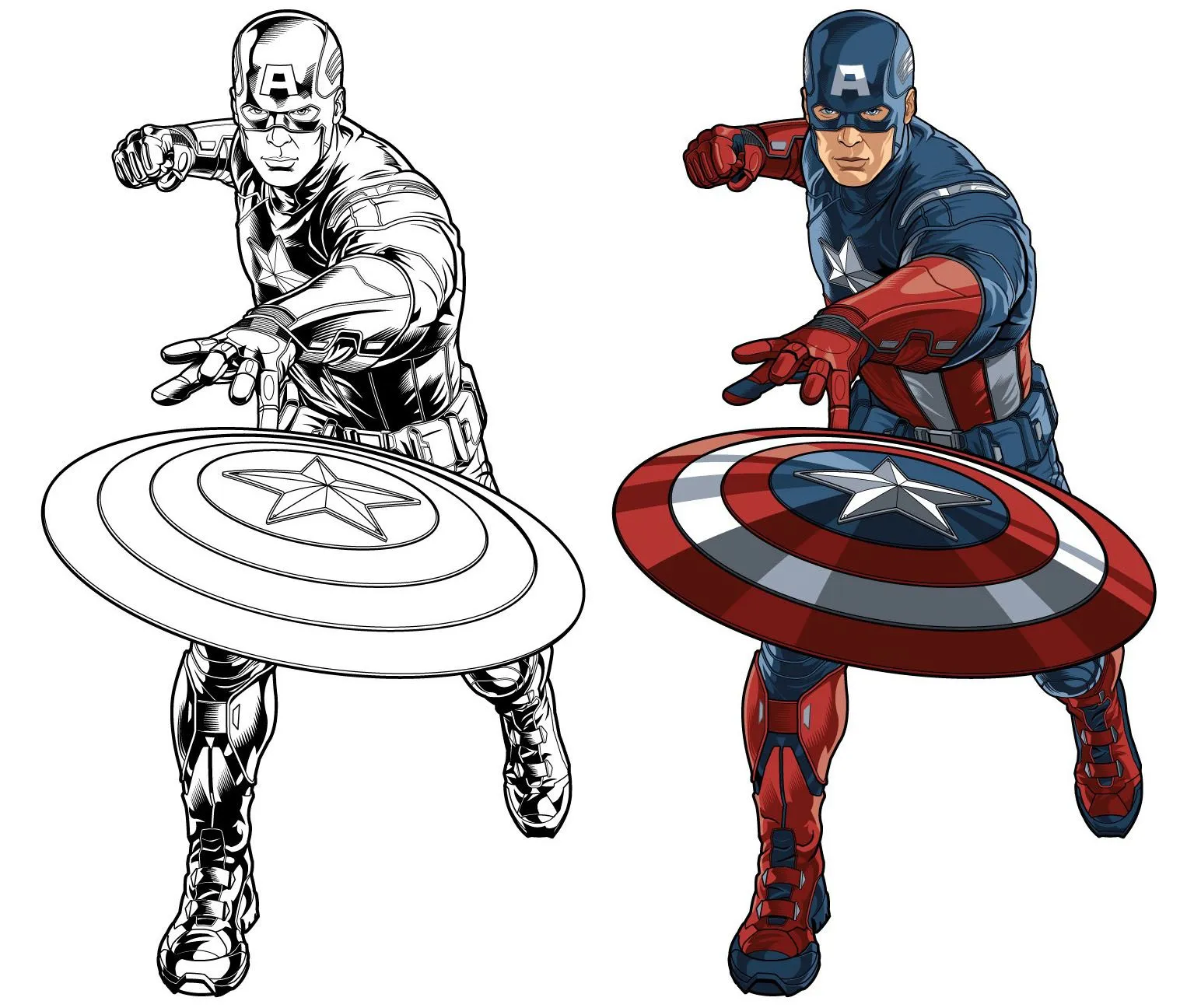 knowlesart: Captain America digital inking/vector rendering knowlesart: Captain America digital inking/vector rendering