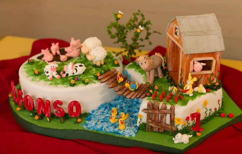 Torta decorada de la granja - Imagui