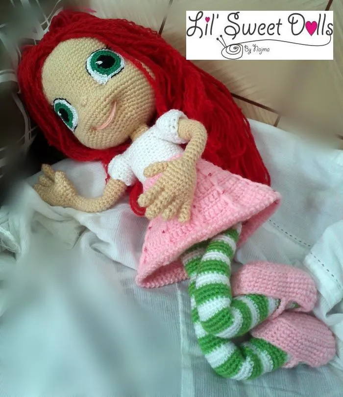 Labores Najma: Strawberry shortcake crochet doll