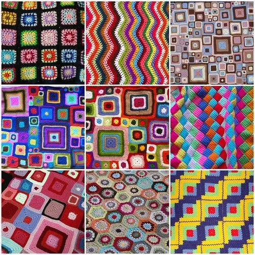 SWAP COLCHA CUADROS AFGANOS- ROUND ROBIN GRANNY SQUARE QUILT ...