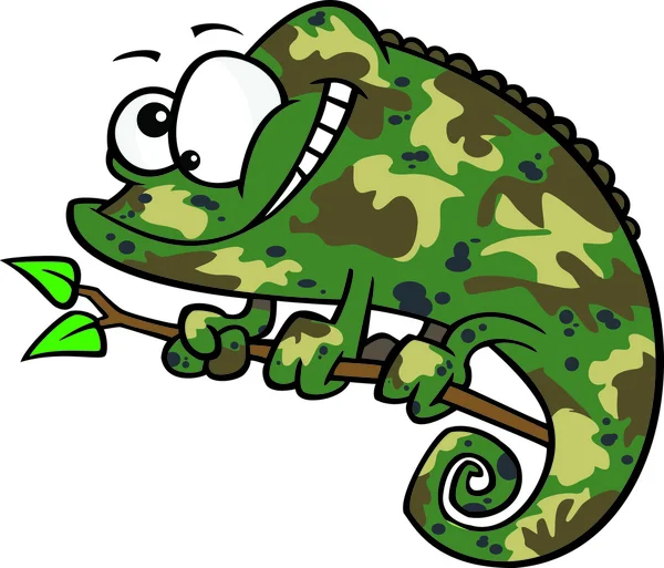 Lagarto de camaleón verde de dibujos animados felices imágenes ...