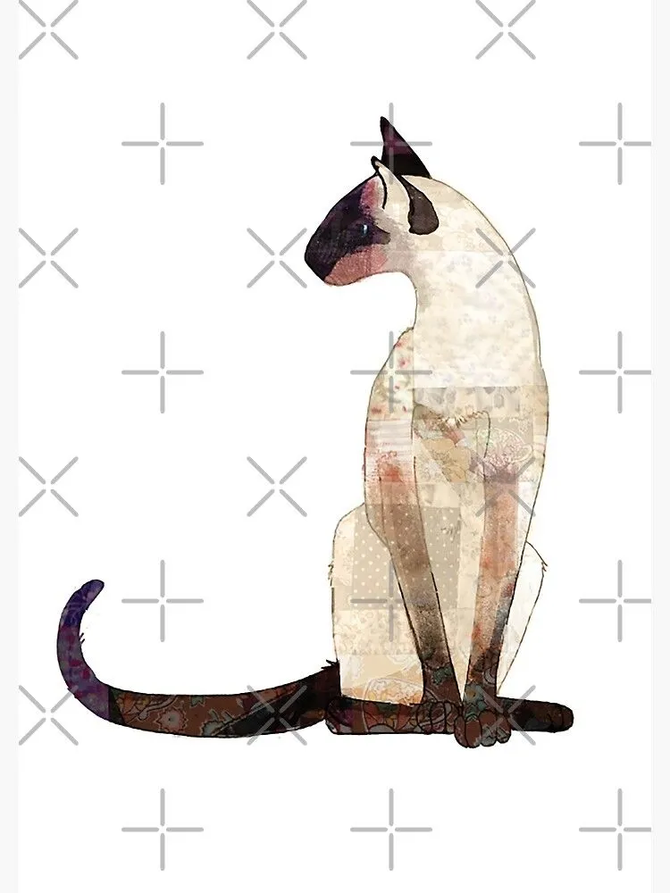 Lámina artística for Sale con la obra «Patchwork de gato siamés» de  katherineblower | Redbubble