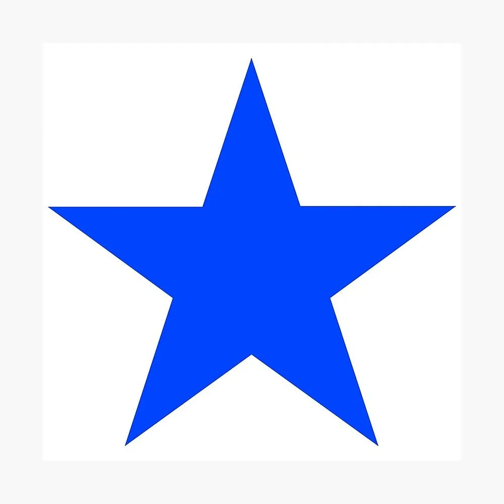 Lámina enmarcada for Sale con la obra «Símbolo de estrella azul de 5 puntas»  de Andrew Browne | Redbubble