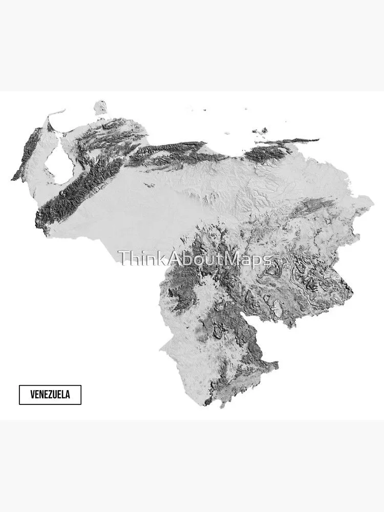 Lámina fotográfica for Sale con la obra «Mapa en Relieve de Venezuela» de  ThinkAboutMaps | Redbubble