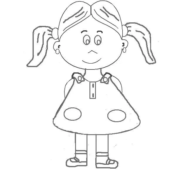 Figura de una niña para colorear - Imagui