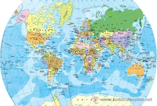 lamina planisferio del mundo politico 100 x 70 - Comprar Mapas ...