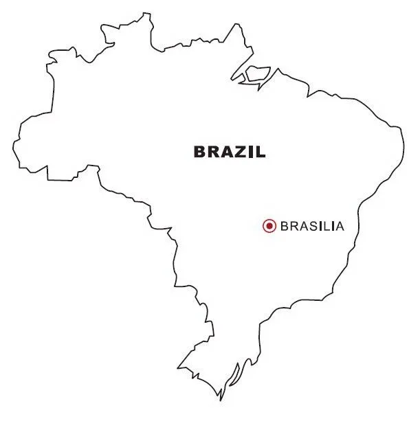 Mapa y Bandera de Brasil para dibujar pintar colorear imprimir ...