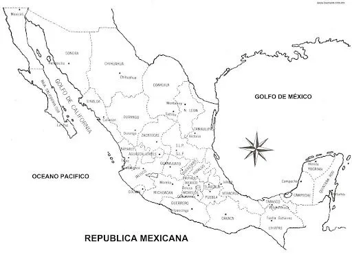 LAMINAS PARA COLOREAR - COLORING PAGES: Mapa de la República Mexicana