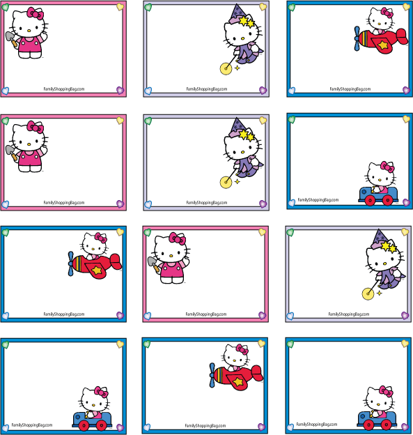 Etiquetas escolares gratis de Hello Kitty para imprimir - Imagui