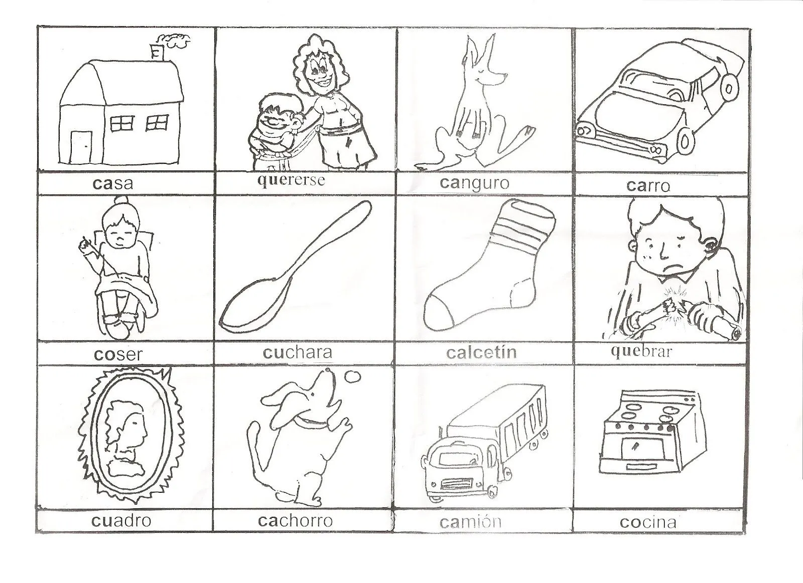 Láminas de ortografía: letras y sonidos distintos | Mi Kinder