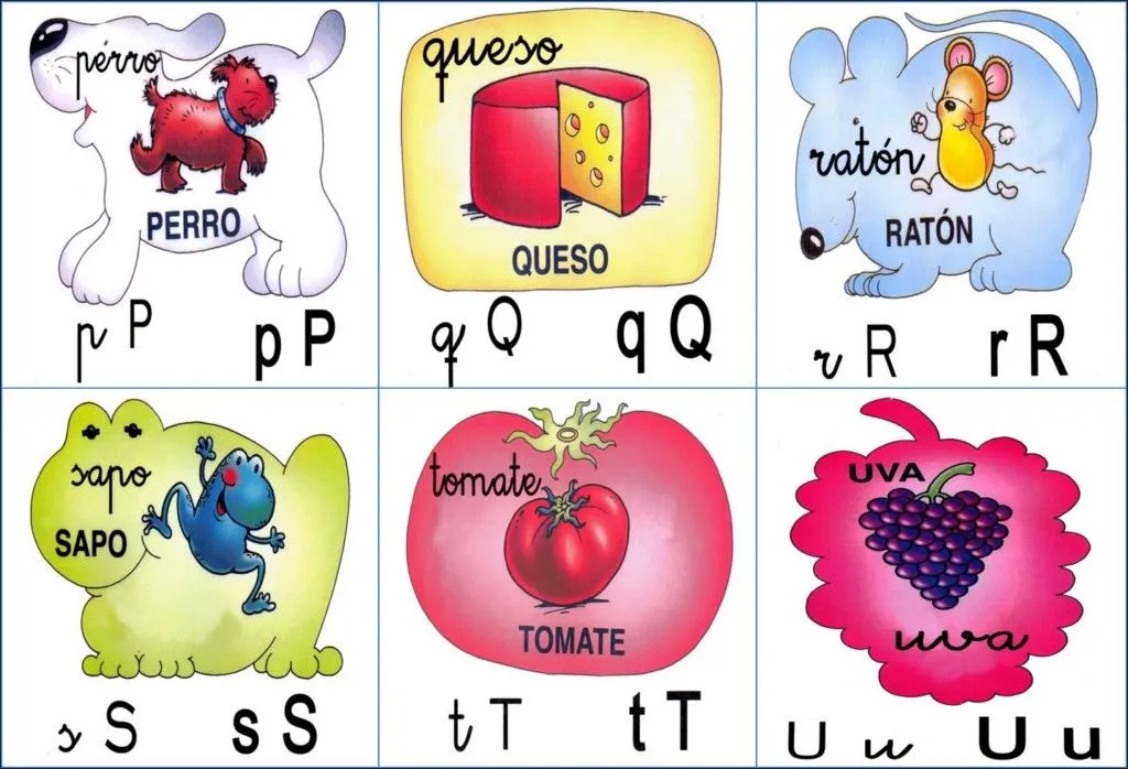 Abecedario en español ilustrado para imprimir - Imagui