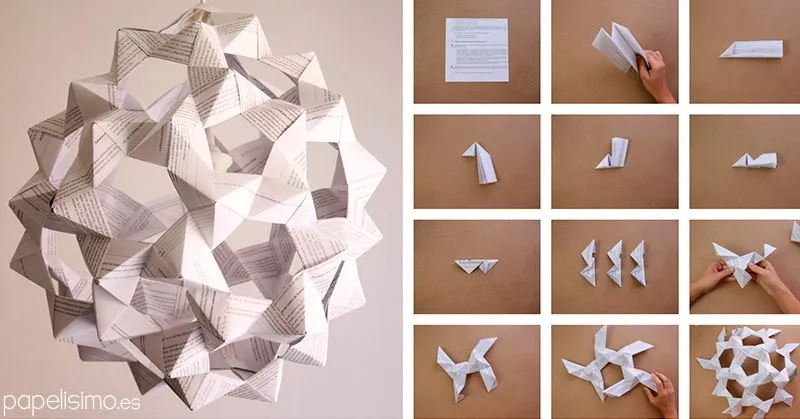 Cómo hacer lámpara de papel (icosaedro truncado) | Papelisimo