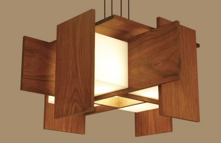 Lámpara suspendida / moderna / de interior / de madera - MUTO - Cerno