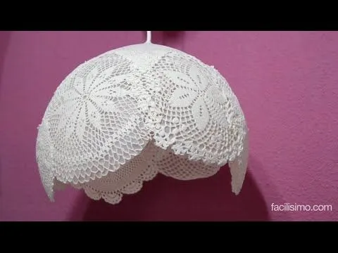 Cómo hacer una lámpara con tapetes de ganchillo | facilisimo.com ...