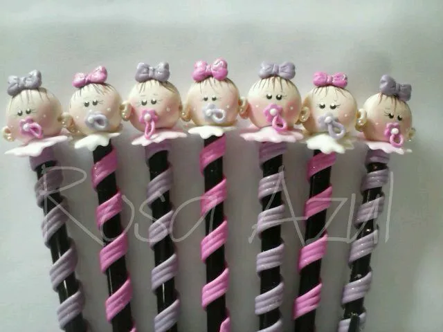 Lapices decorados para baby shower o nacimientos | Lápices ...