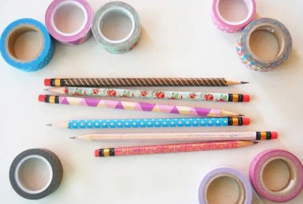 Lápices decorados con cinta washi - Guía de MANUALIDADES