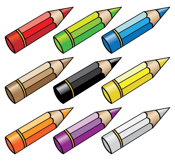 lápices de dibujo animado — Vector stock © cidepix #3892382