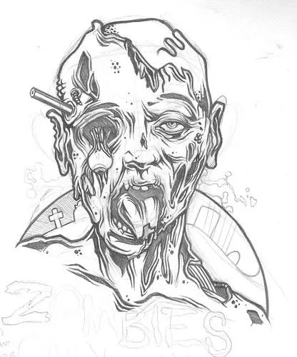 Dibujos de zombies a lapiz - Imagui