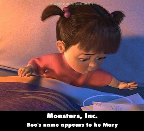 Last VHS • Monster's Inc. - Boo's real name is Mary, same as... Last VHS • Monster's Inc. - Boo's real name is Mary, same as...