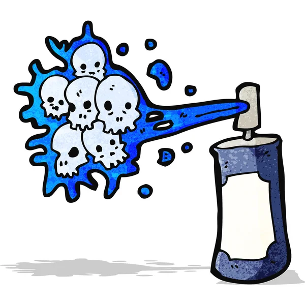 Lata de aerosol de cráneo de graffiti dibujos animados — Vector ...