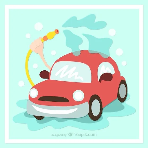 Vector de dibujo lavando tu coche | Descargar Vectores gratis