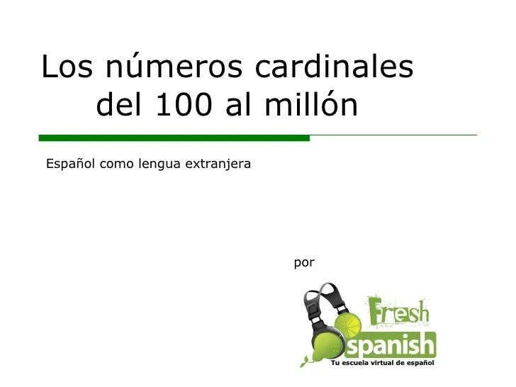 Learn Spanish with Fresh Spanish: Los números cardinales del 100 al '…